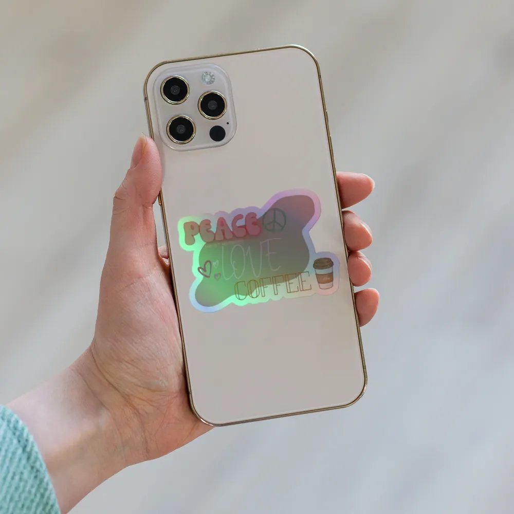 Peace, Love, Coffee - Holographic Sticker Sheet product image (7)