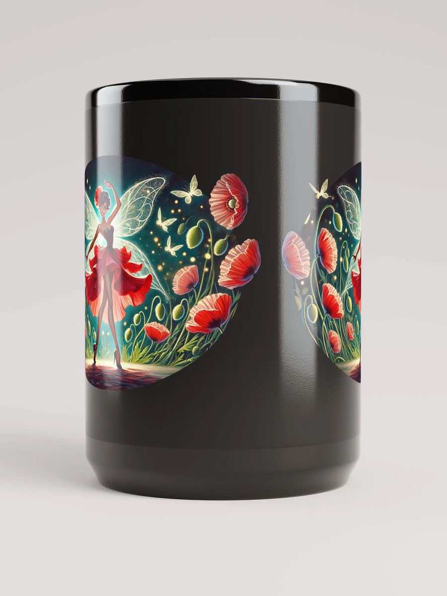 Poppy Fairy Blossom 15 oz Black Glossy Mug product image (5)