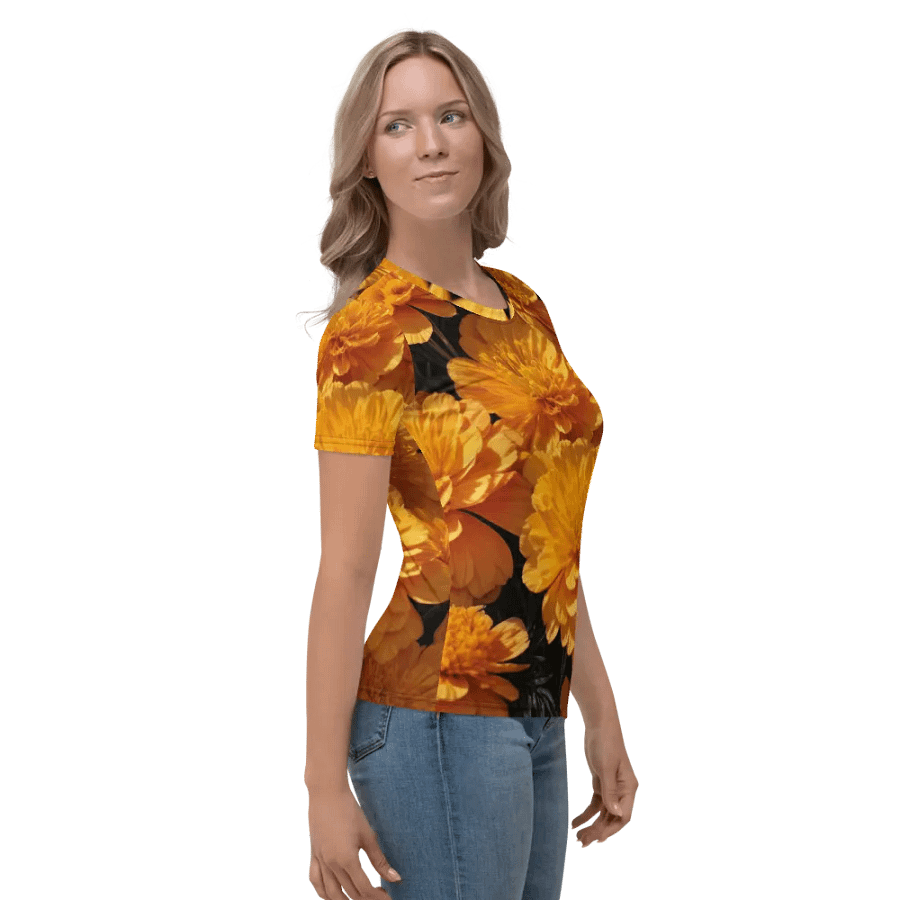 Marigold Mosaic: Vibrant Blooms Tees product image (8)