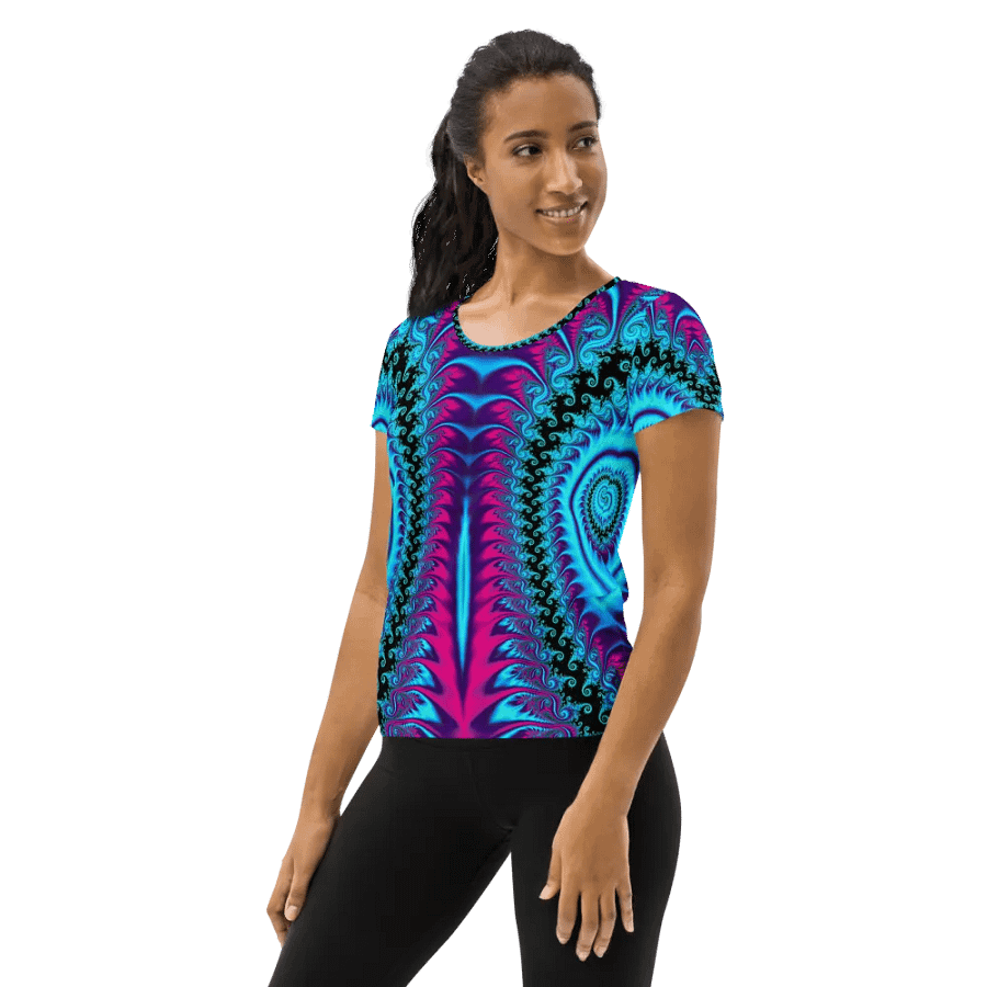Fractal women's athletic tee - Frost-Fern Forest product image (3)