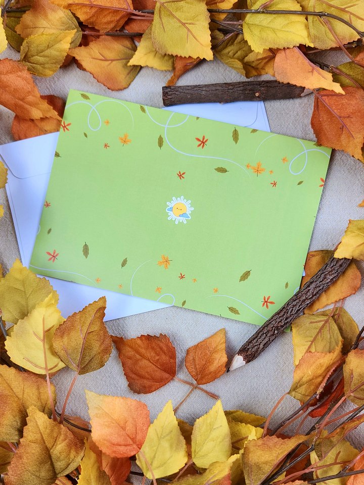 Autumn Daydreams Greeting Card (Green) product image (2)