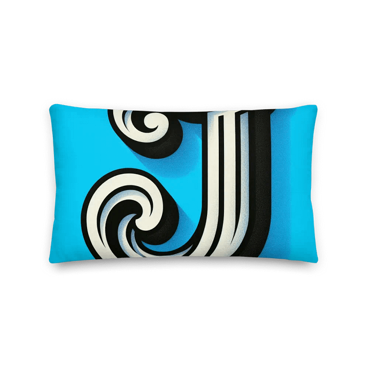 Jazzy Swirls Premium Pillow | Ai Design initial J product image (2)