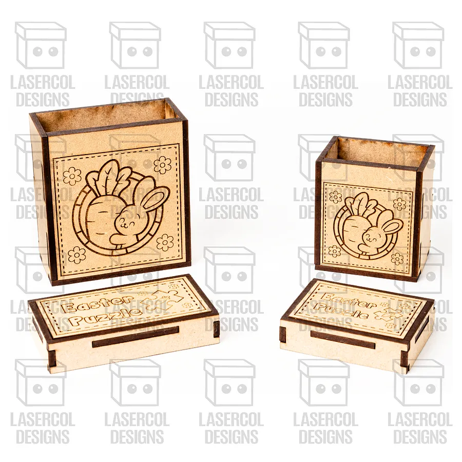 Easter Bunny Puzzle With Box Set 2 (2 Sizes) - Laser Cut Files product image (6)