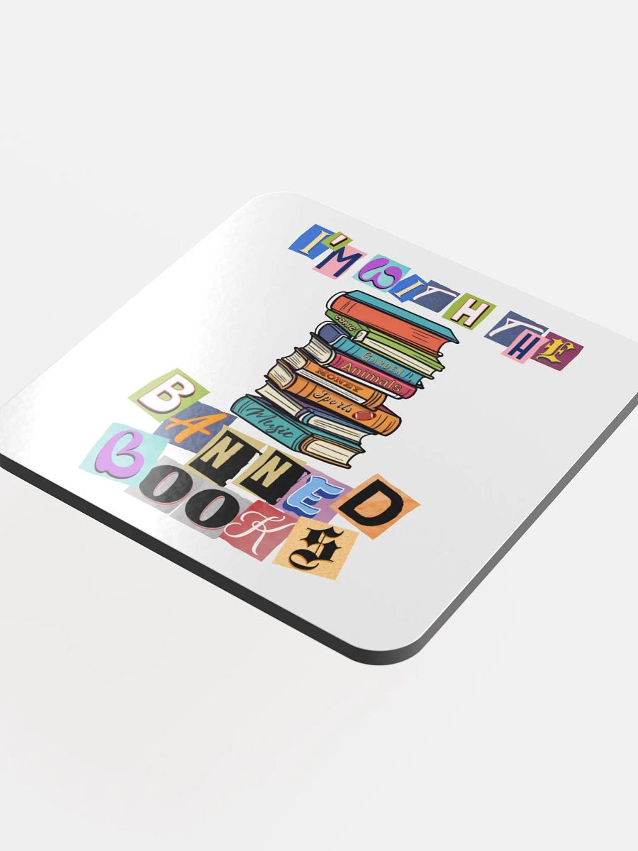 Im With The Banned Books Stack Cork Coaster product image (4)