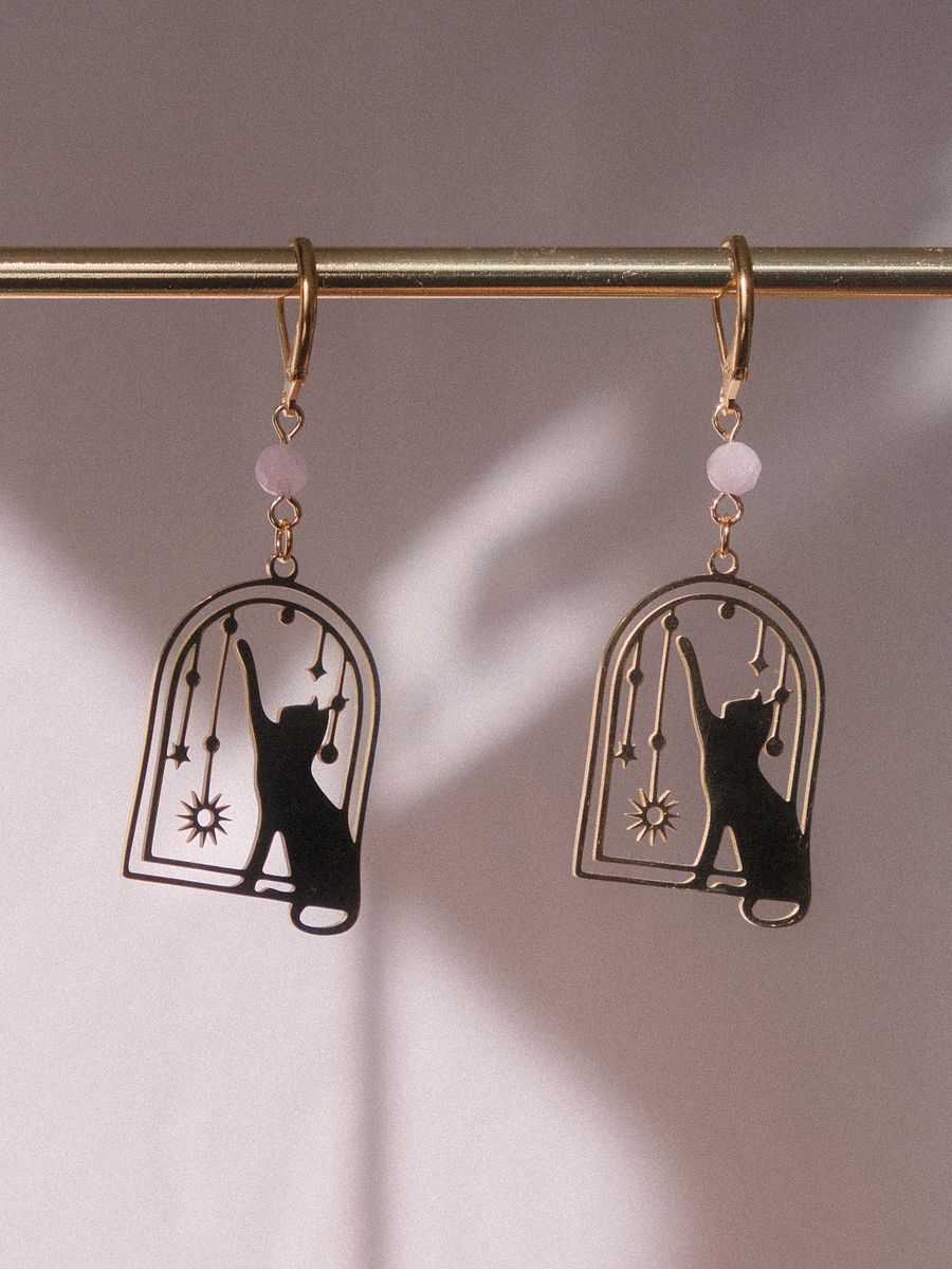 Celestial cat - Kunzite earrings product image (2)