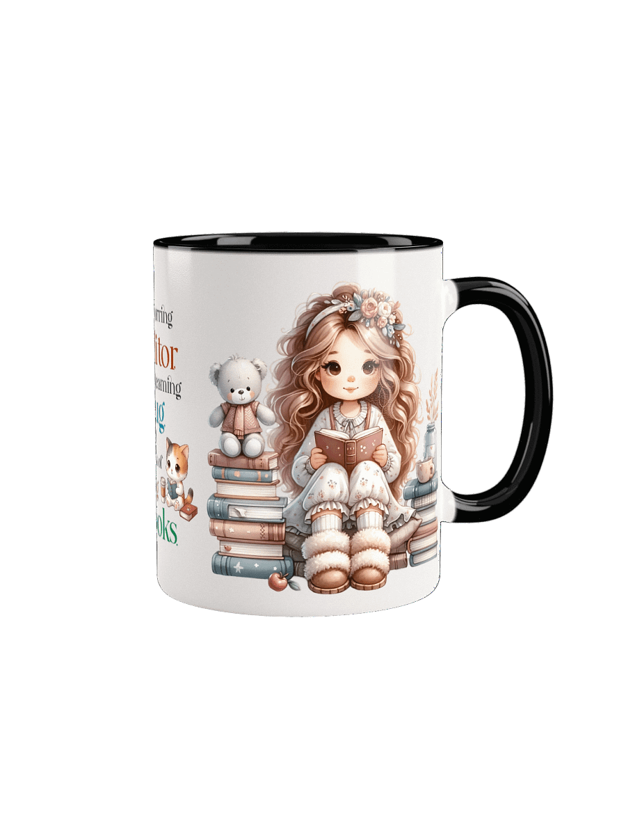 “A Purring Editor” Ceramic Mug – Cute Cat, Coffee & Sewing Book Quote Gift product image (1)
