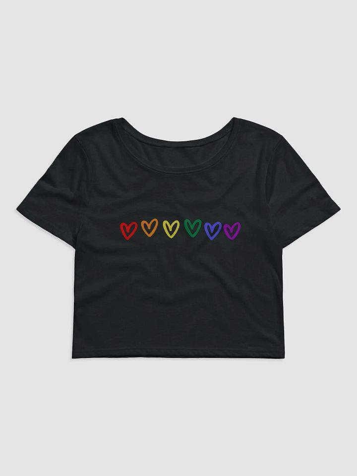 rainbow hearts fitted crop top! product image (1)