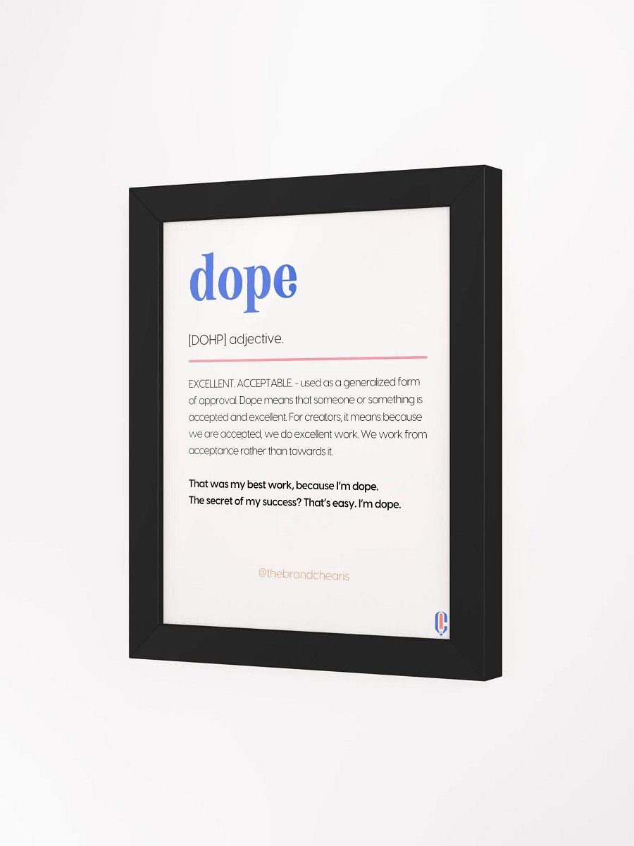 Vibrant Ayous Wood Framed DOPE Poster product image (93)