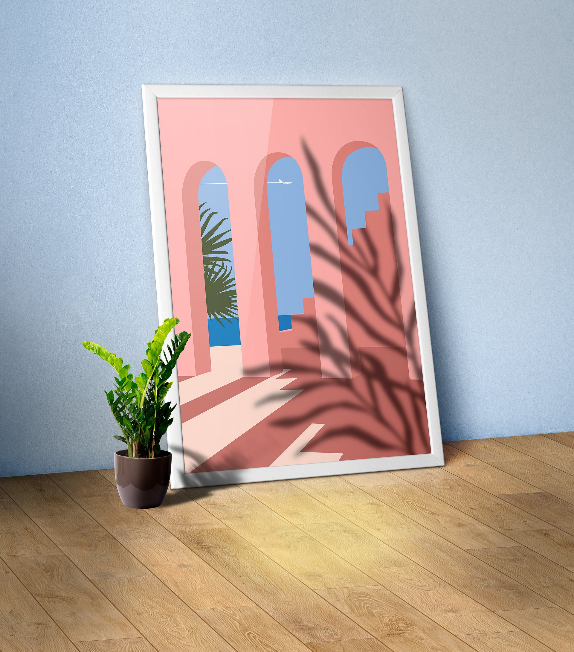 Boho travel art. Morocco poster — boho travel poster, boho wall art, boho decor, aesthetic poster, abstract art product image (1)