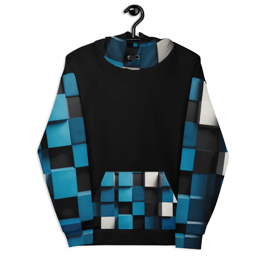 Black And Blue Squares Unisex Hoodie product image (7)
