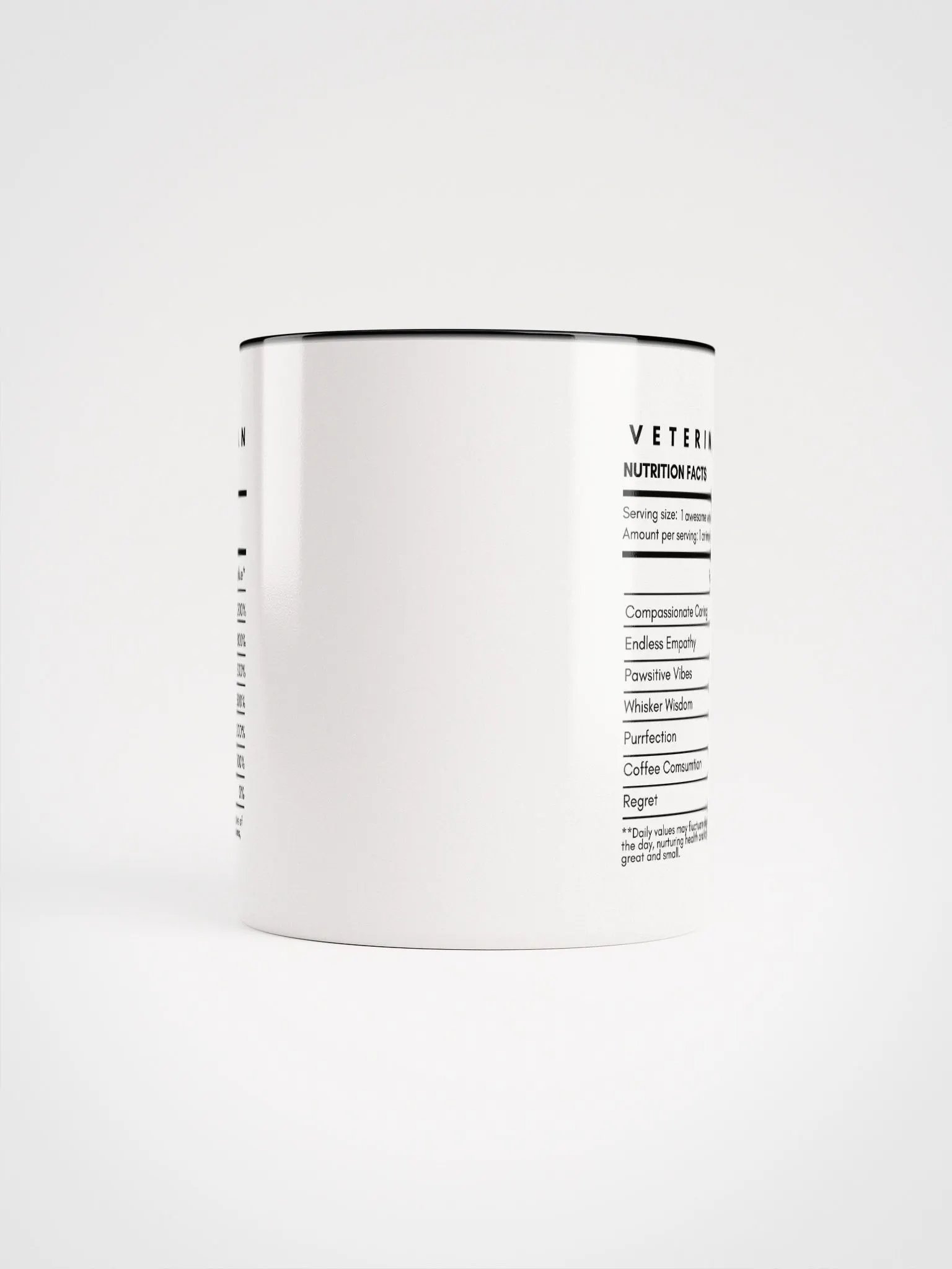 "Veterinarian Nutrition Facts" Ceramic Mug with color inside product image (5)