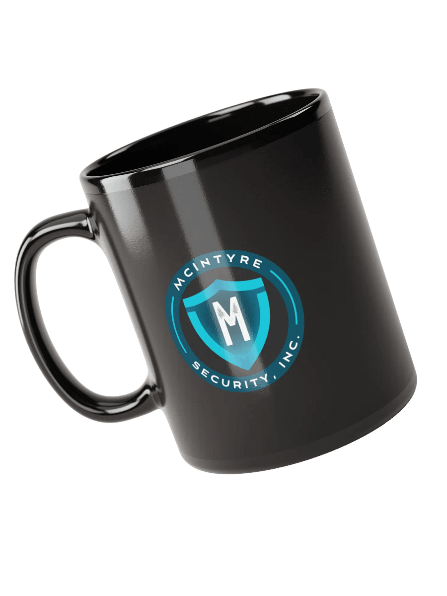 Black ceramic coffee mug - McIntyre Security, Inc. Logo product image (3)