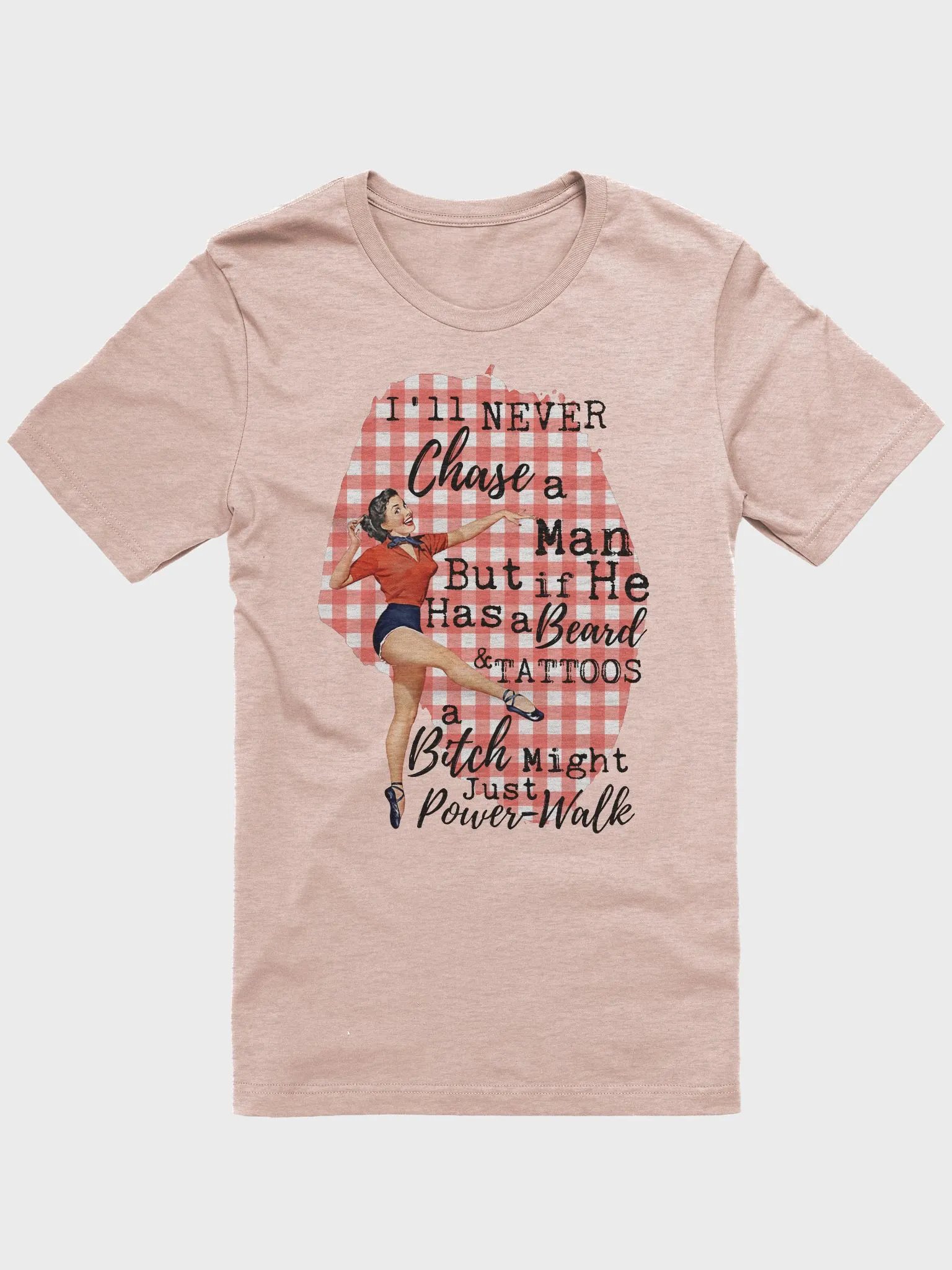 'Pin-up Girl: Beard & Tattoos' Retro Tee product image (4)