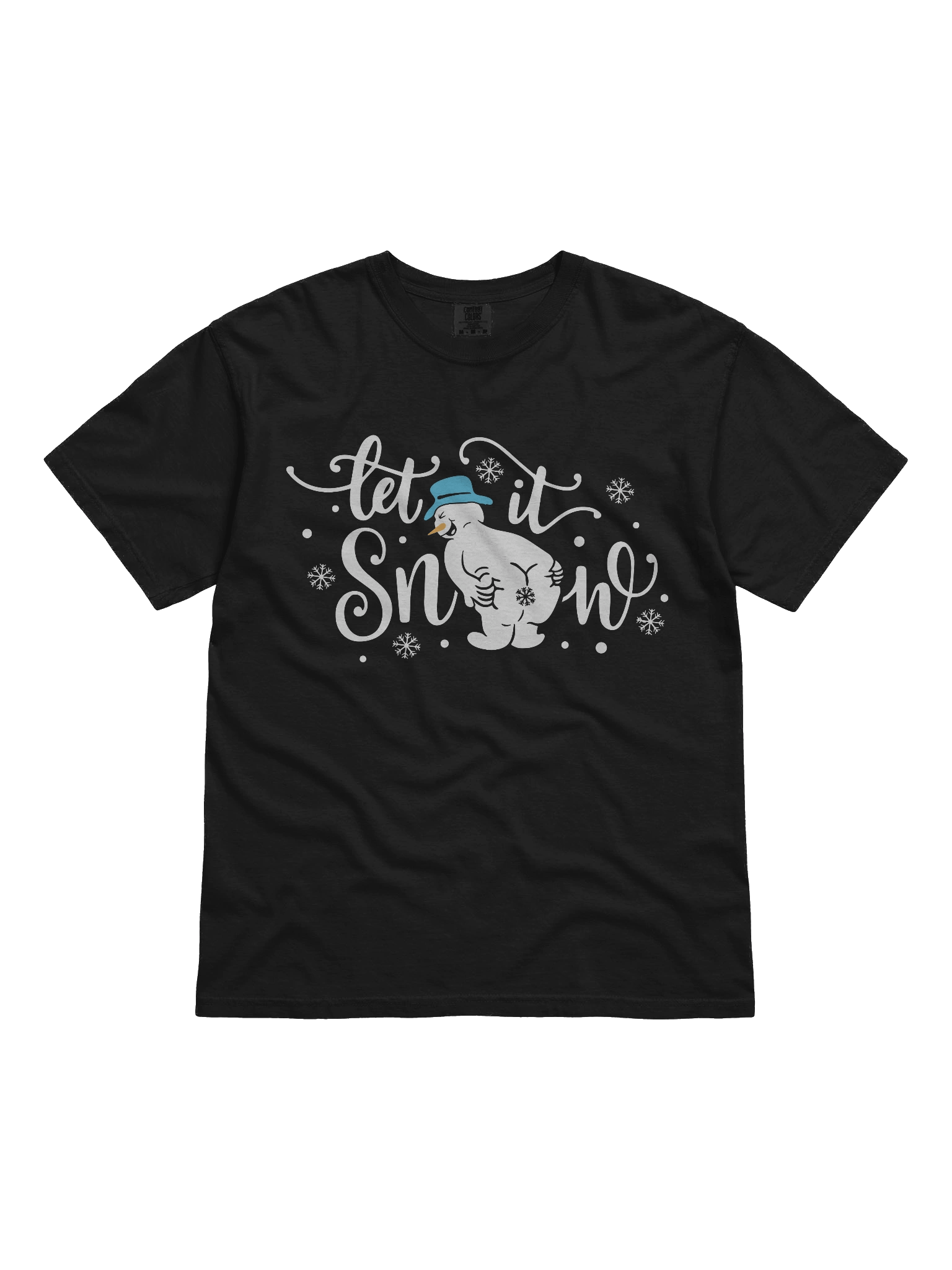 Snowman Pixel Art Cotton T-Shirt product image (2)