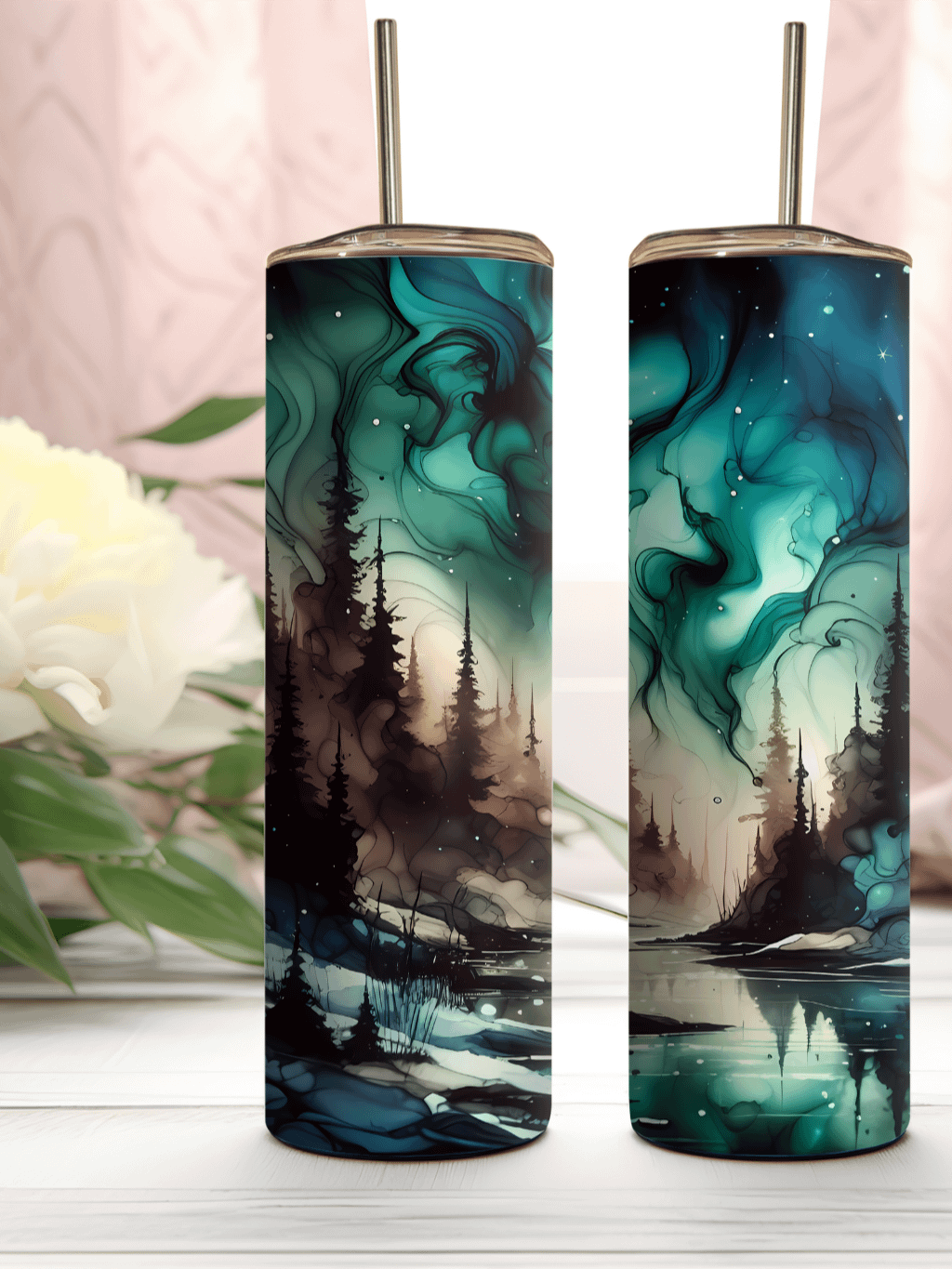 Northern Lights Aurora Borealis Stainless Steel Tumbler product image (1)