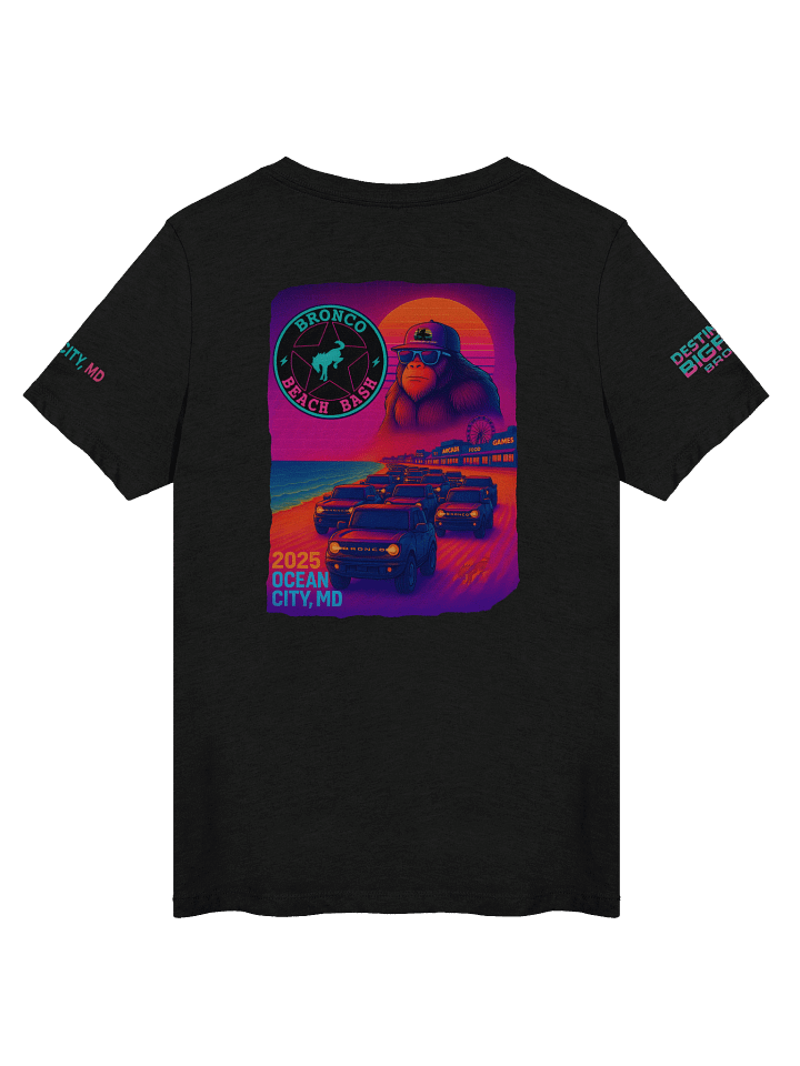 2025 Bronco Beach Bash Ocean City / Destination Bigfoot Bronco Collab | Women's Relaxed V-Neck T-Shirt (Multiple Color Options) product image (2)