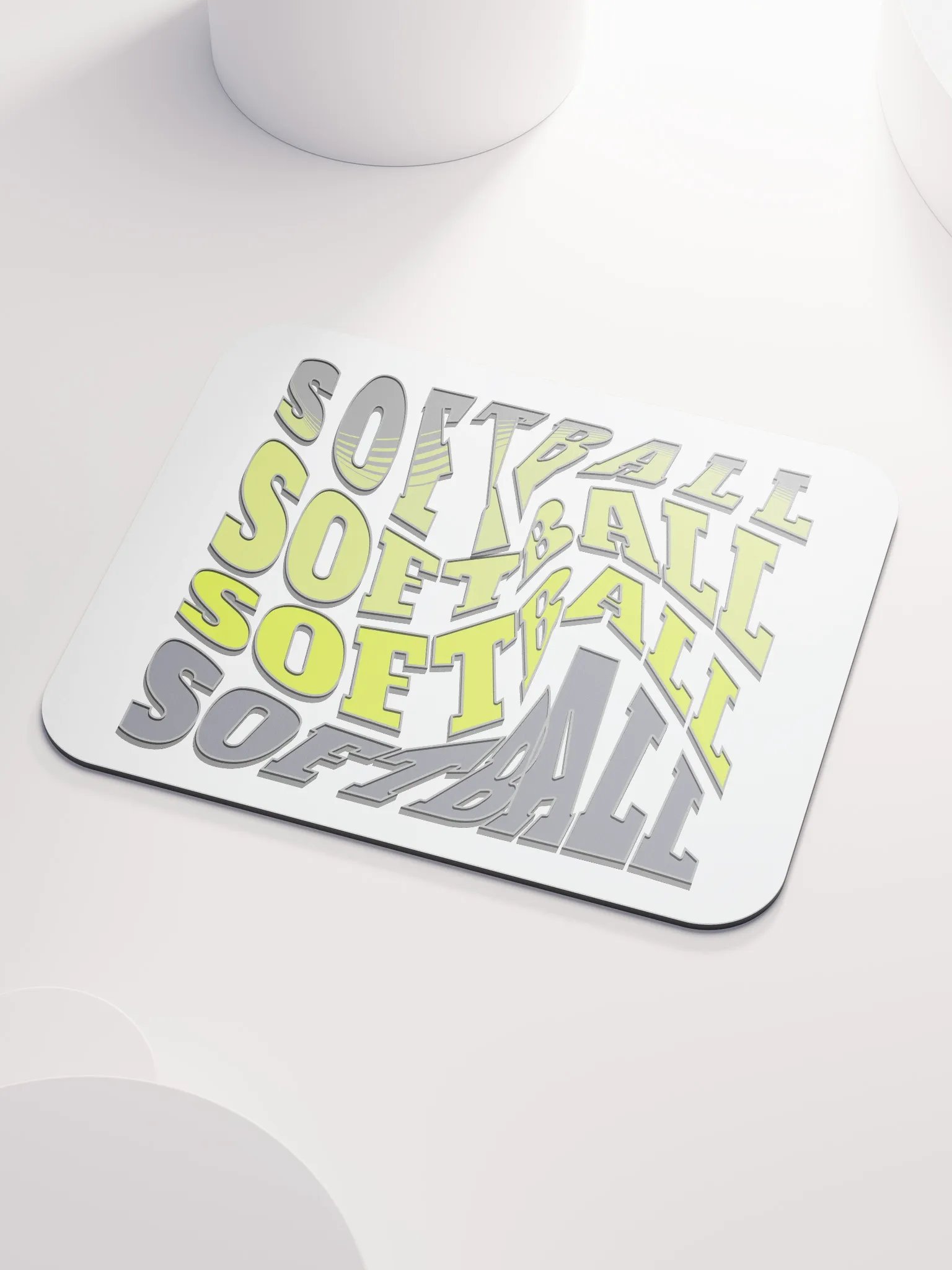 Swirl Softball Dynamic Typography Mouse Pad product image (3)