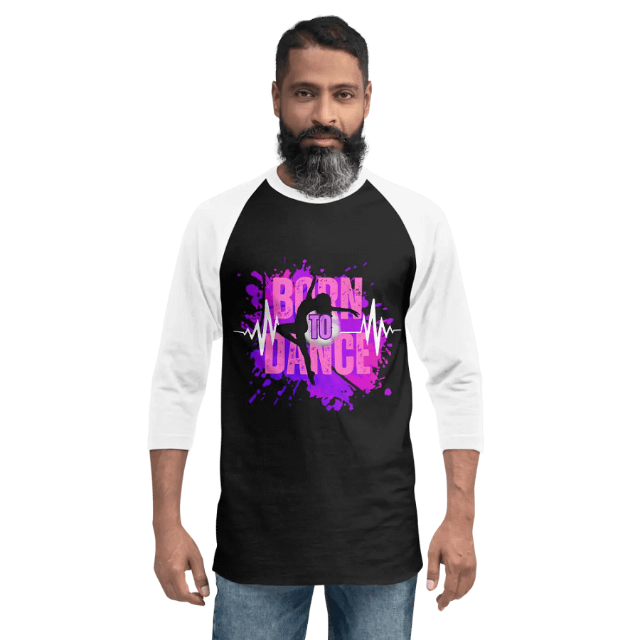 Born to Dance her Silhouette Dynamo Raglan Two Color Tee product image (6)