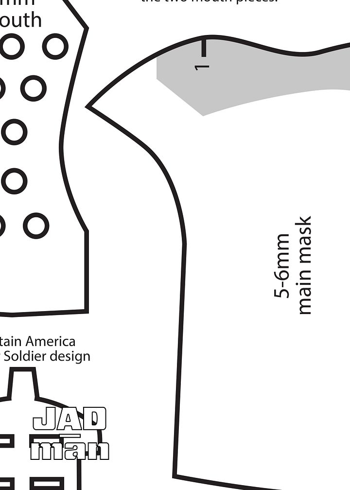 Winter Soldier Mask Foam Template product image (2)