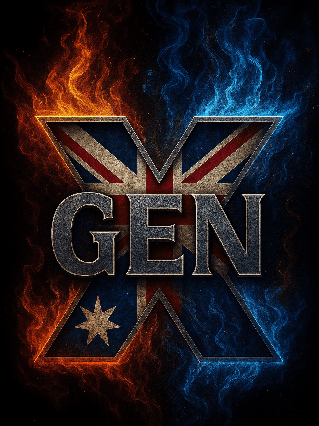 Australian GenX Flag with Flames product image (1)