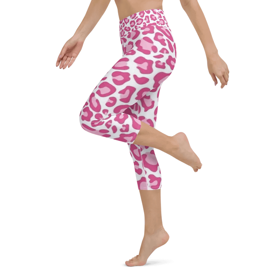 Pink Leopard Print Yoga Capri Leggings product image (11)