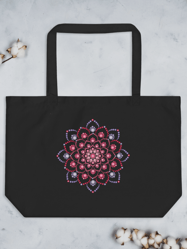 Purple and Pink Dot Mandala Organic Cotton Tote Bag product image (3)