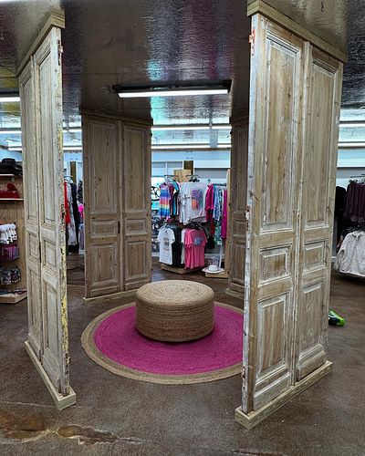 Not your normal, everyday door installation. 
Here are eight doors, paired together to make four sets of double doors (44” x ...