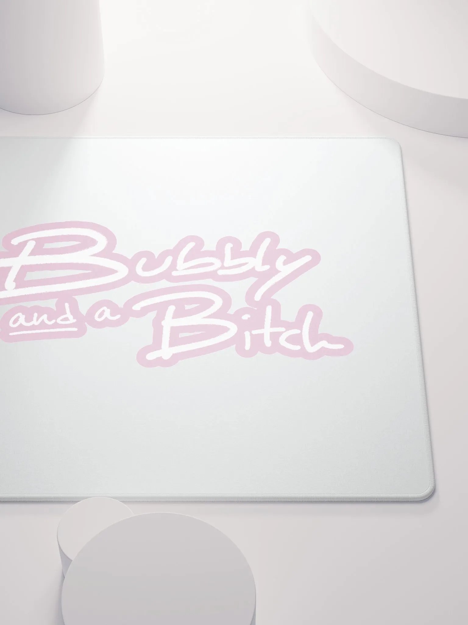 Bubbly and a B*tch (lined design, #E1B9CE) mouse pad product image (5)