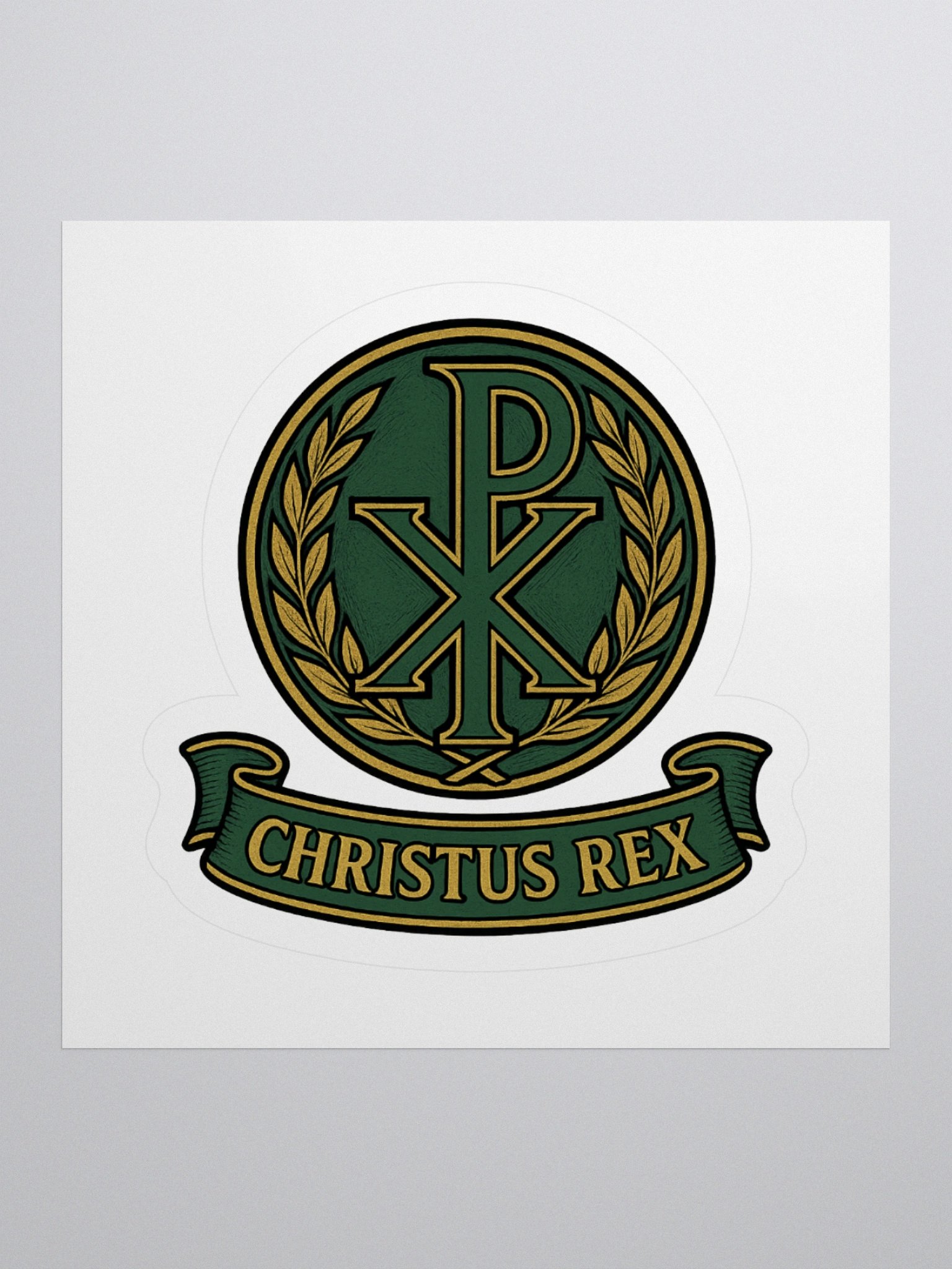 Chi-Rho sticker green product image (1)