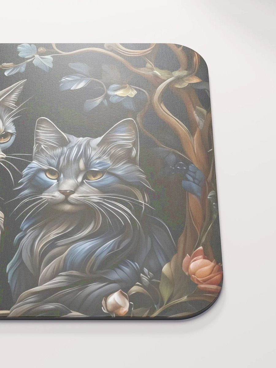 Regal Cats & Floral Art Mouse Pad product image (6)