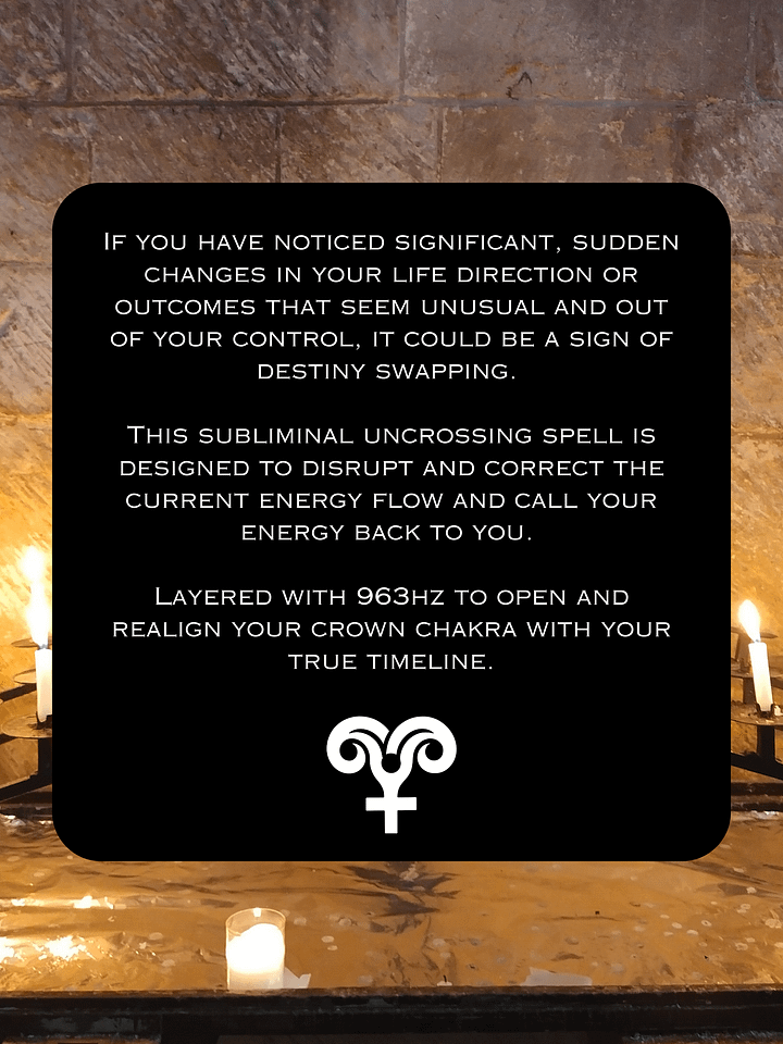 REVERSE DESTINY SWAPPING Uncrossing Subliminal Ritual to Reclaim Your Highest Timeline & Birth Right. Take Back Your Energy! product image (2)