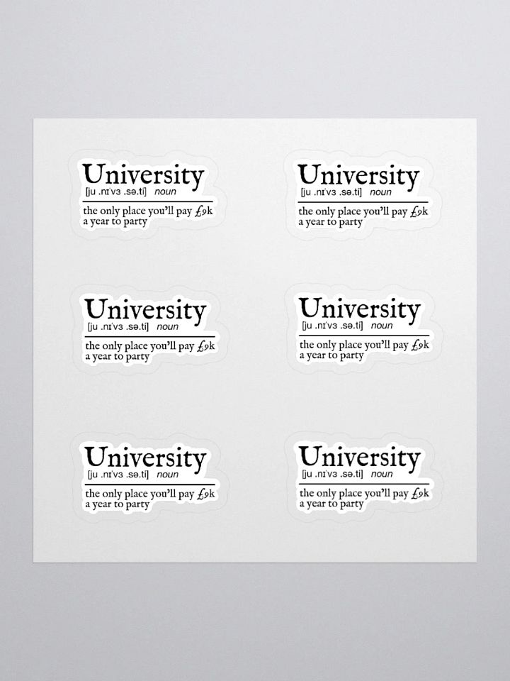 University Definition Sticker (MEDIUM Sheet) product image (1)