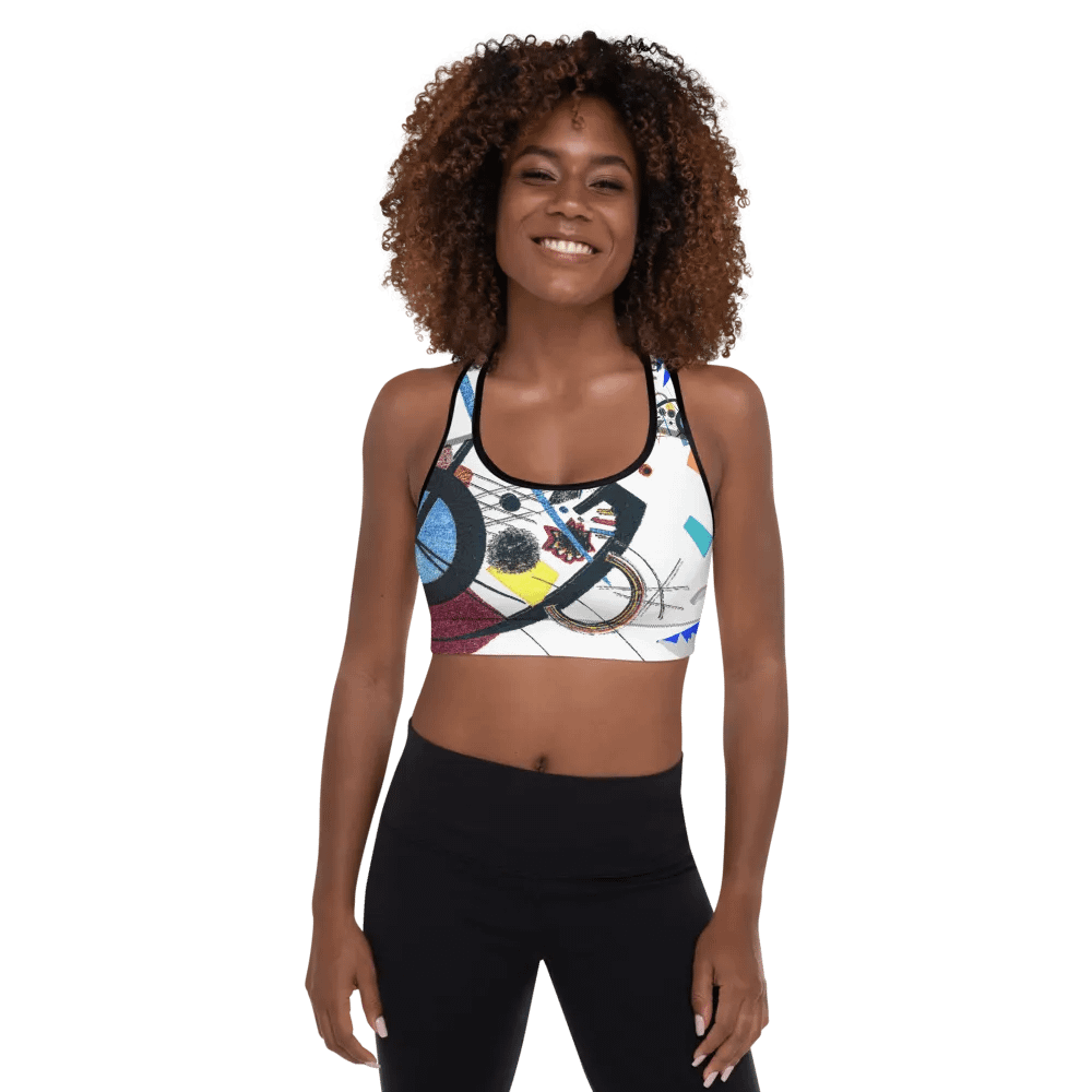 Abstract Lithographic Pattern Design Padded Sports Bra - V1 product image (7)