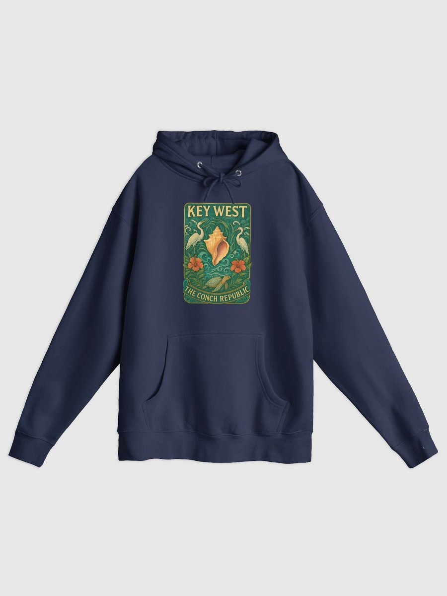 Key West Tropical Conch Republic Hoodie with Herons and Hibiscus product image (15)