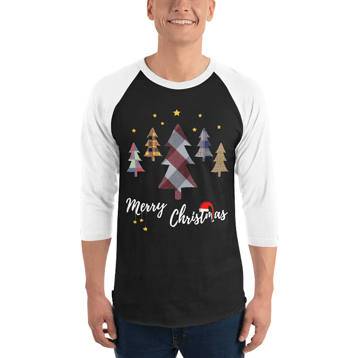 Happy Holidays in Christmas Fine Jersey Raglan Tee product image (1)