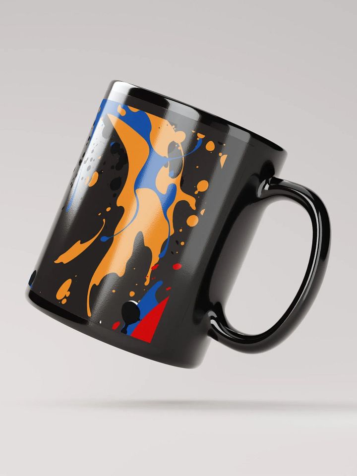 Splashed Paint Abstract Design Black Mug product image (3)