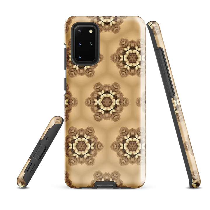 Tough Phone Case for Samsung® - Brown and Beige Geometric Honeycomb Floral Pattern product image (2)