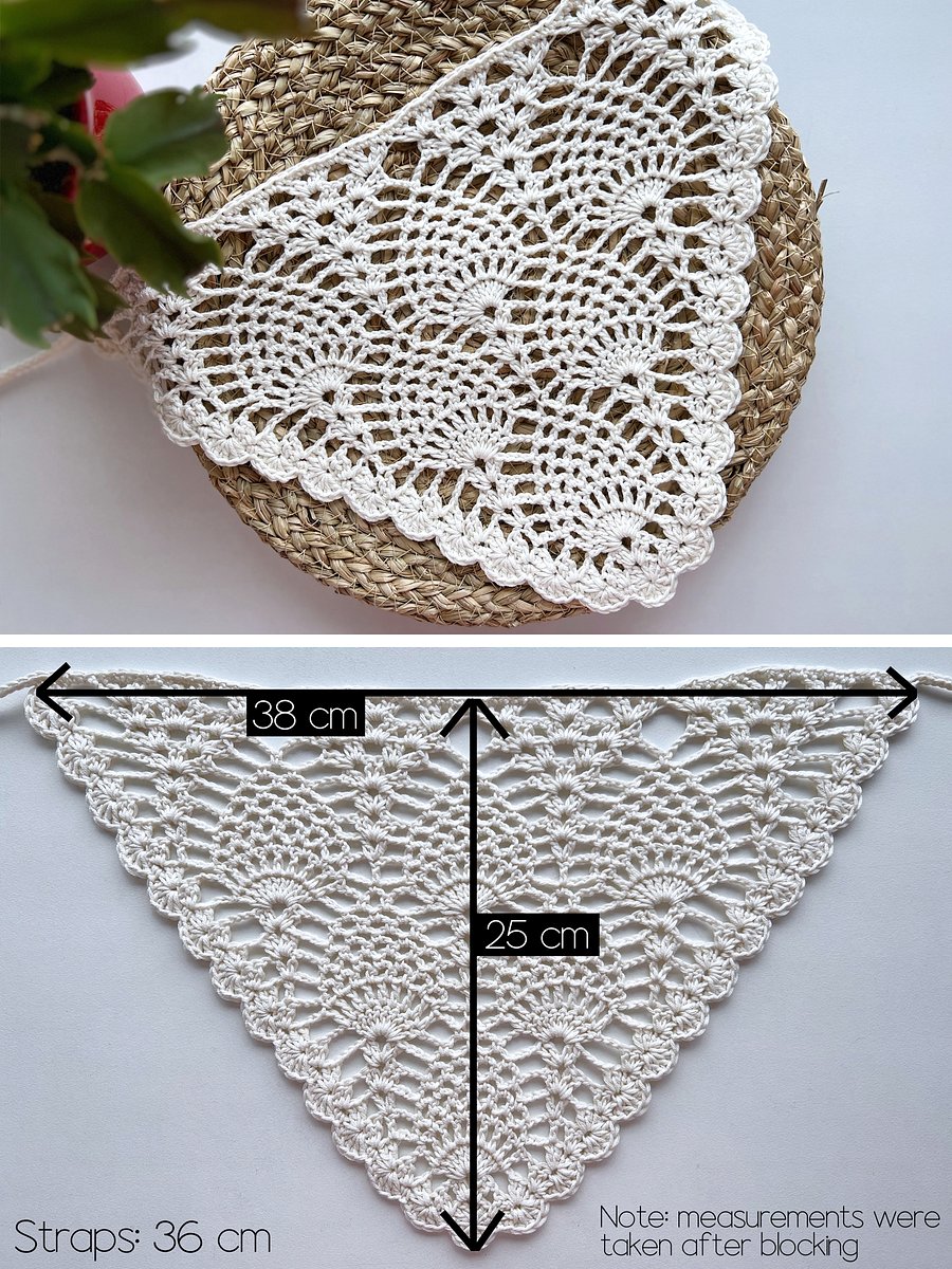 Crochet Pattern: Lacy Pineapple Bandana product image (3)