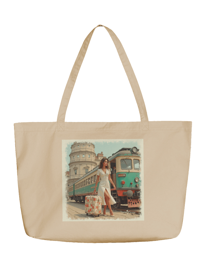 Retro Train Journey Tote Bag – Wanderlust Travel Style product image (1)