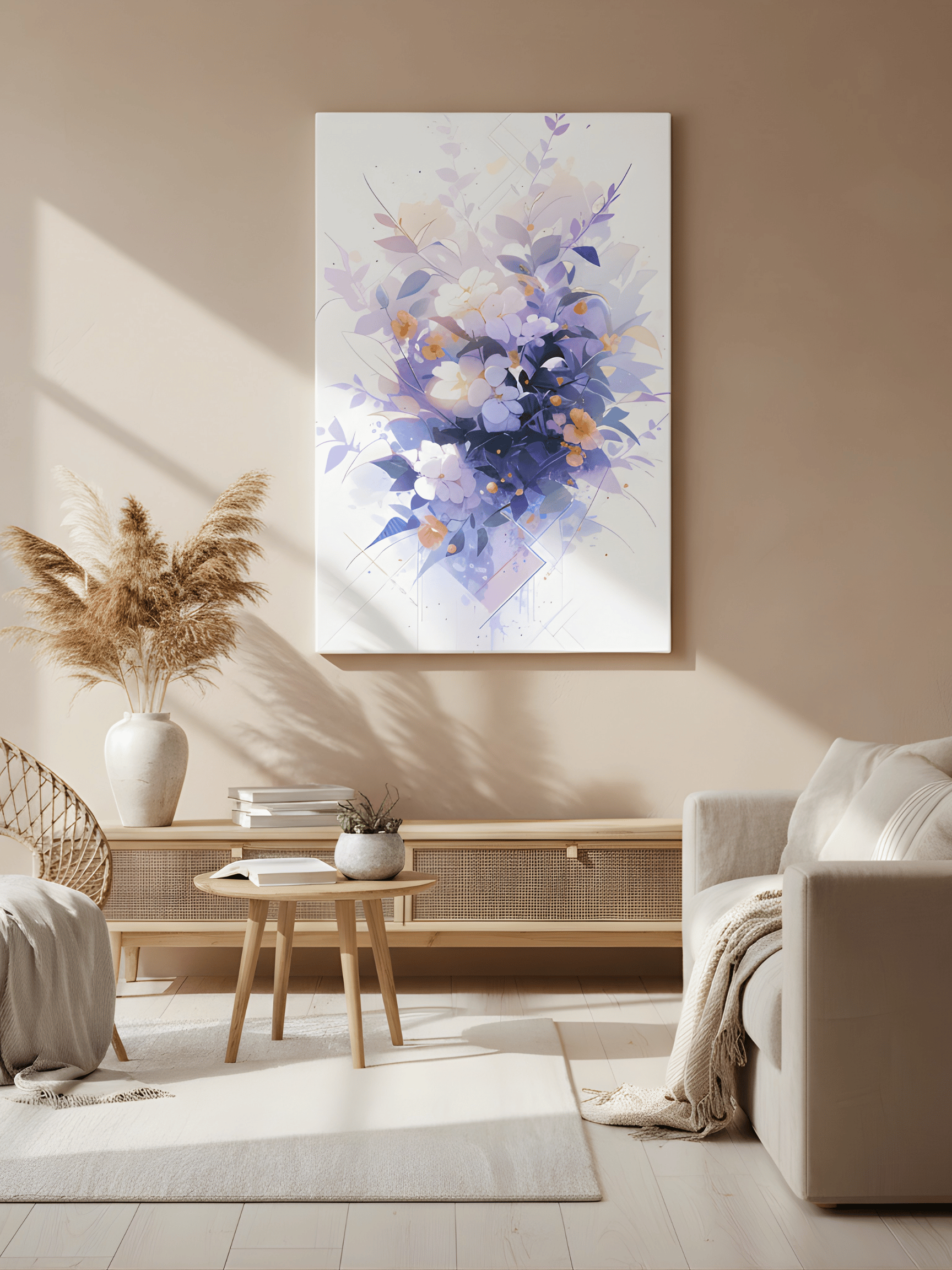 Dreamy Pastel Floral Abstract Wall Art Canvas product image (2)