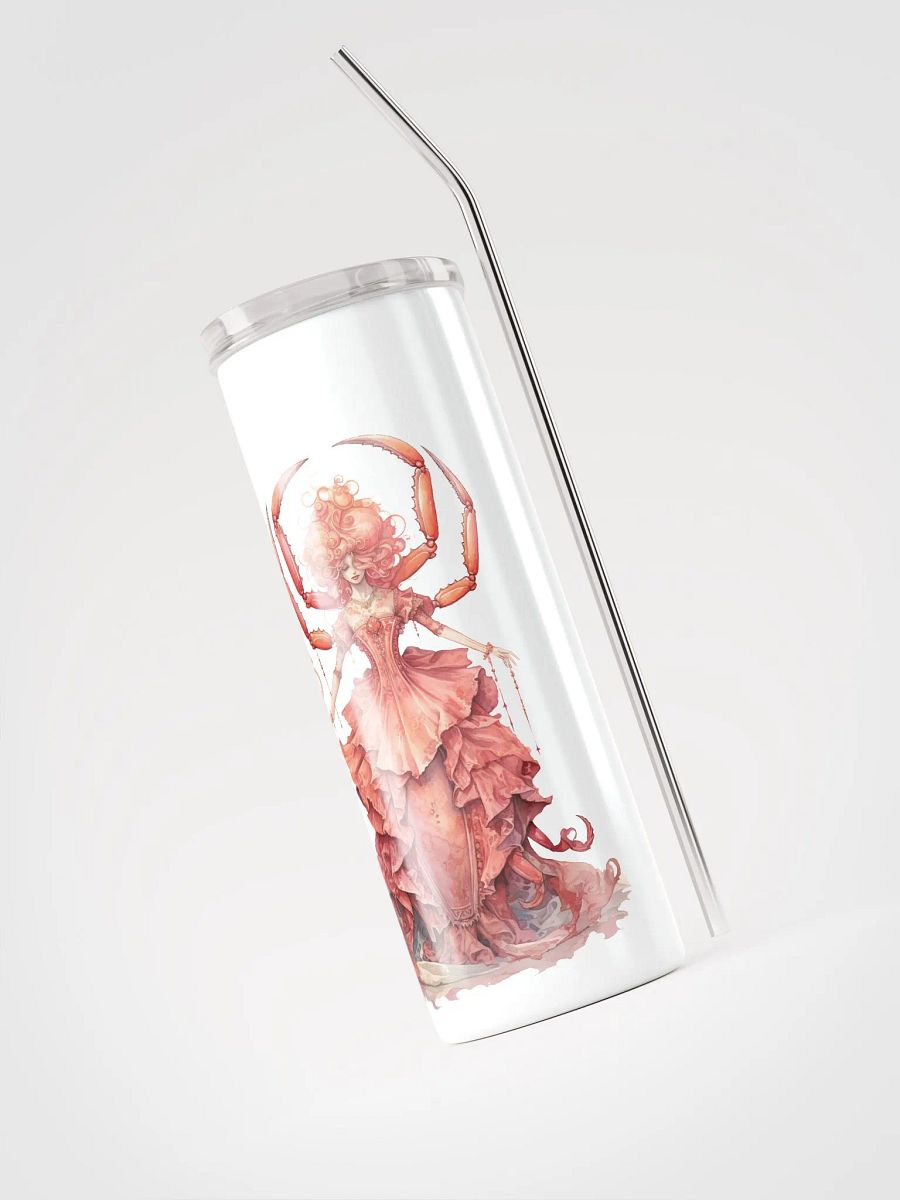 Illustrated Cancer Zodiac Stainless Steel Tumbler: Embrace Lunar Grace! ♋🌙 product image (3)