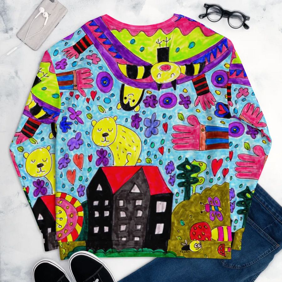 Abstract Vibrant Doodle Characters Unisex Sweatshirt product image (12)