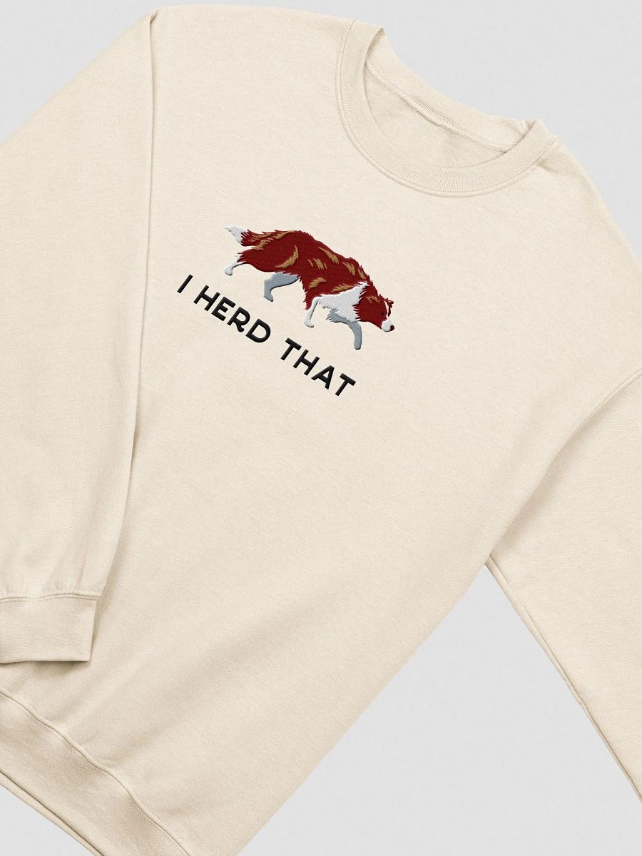 I Herd That Sweatshirt (Embroidered) of a Border Collie(Red) product image (5)
