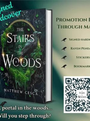 The #signedhardback promothoon is still going through May 15th! Get your copy of #thestairsinthewoods alokg with a couple of free gifts! #stickers #bookmarks #pendant #portalfantasy #booktok #fantasybooktok 