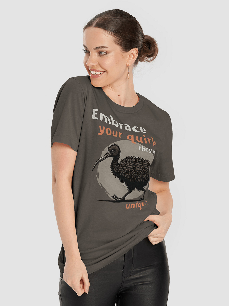 Embrace Your Quirks T-Shirt, Funny Kiwi Bird Tee, Unique Animal Lover Shirt, Quirky Nature Graphic Tee, Self Love Positive Message T-shirt product image (11)