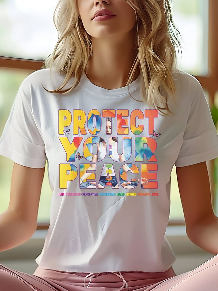 Protect Your Peace 7 Chakra Meditation Yoga Pose Spirituality product image (2)