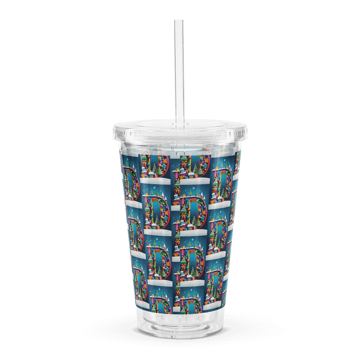 Christmas Monogram Letter D(2) Plastic Tumbler product image (2)