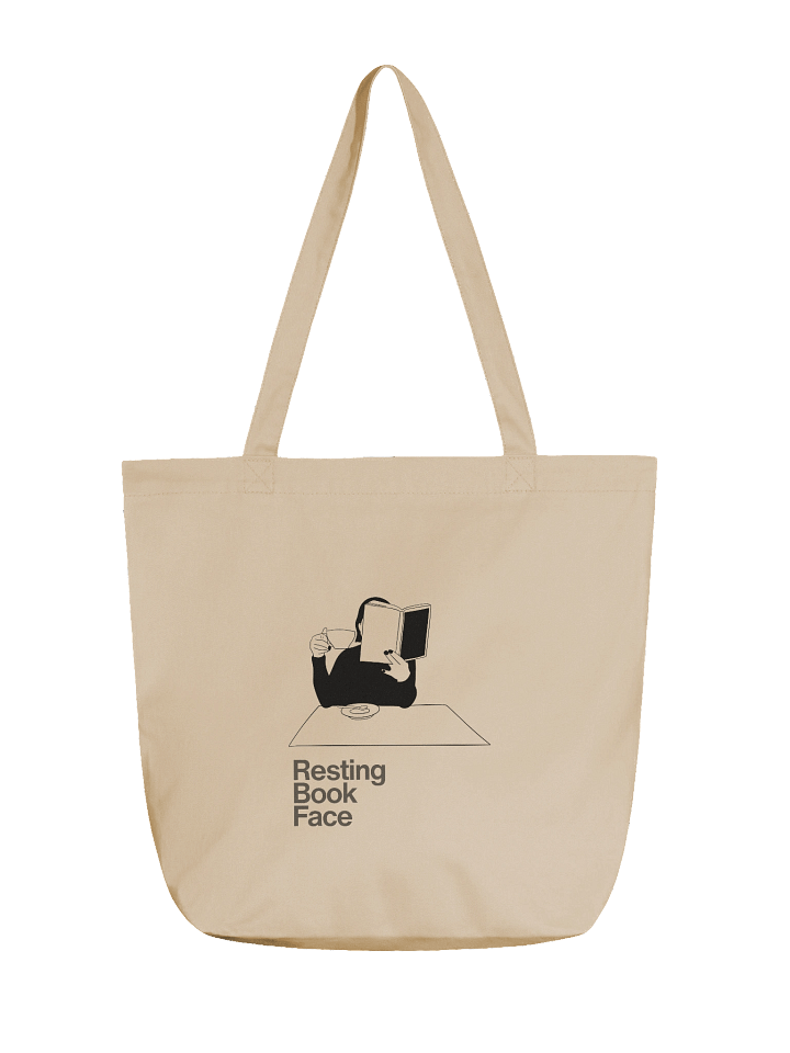 Resting Book Face Tote Bag – Funny Book Lover Gift, Canvas Reading Tote product image (1)