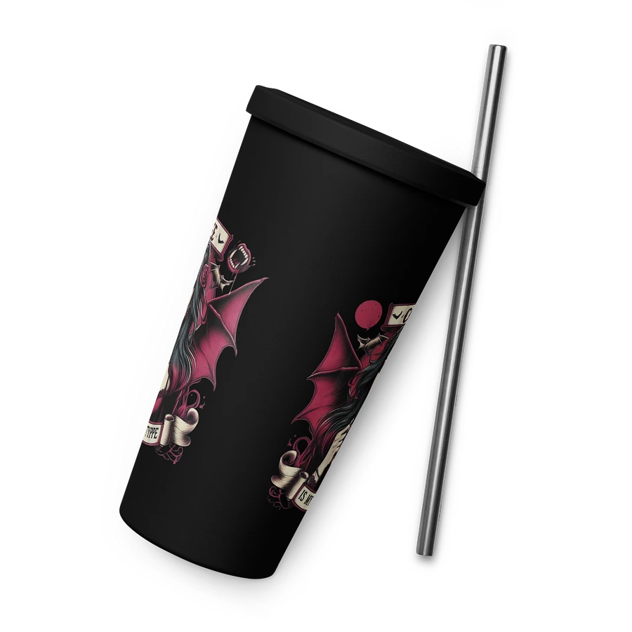 Coffee Is My Blood Type - Insulated Tumbler with a Straw product image (9)