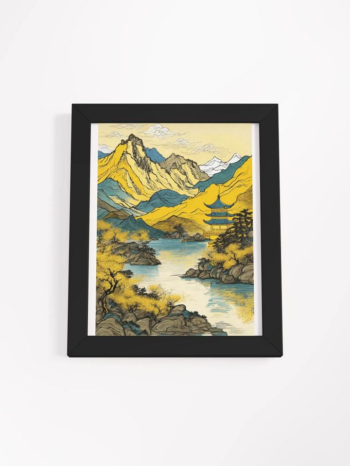 Tranquil Yellow Mountains - Chinese Painting Framed Poster product image (2)